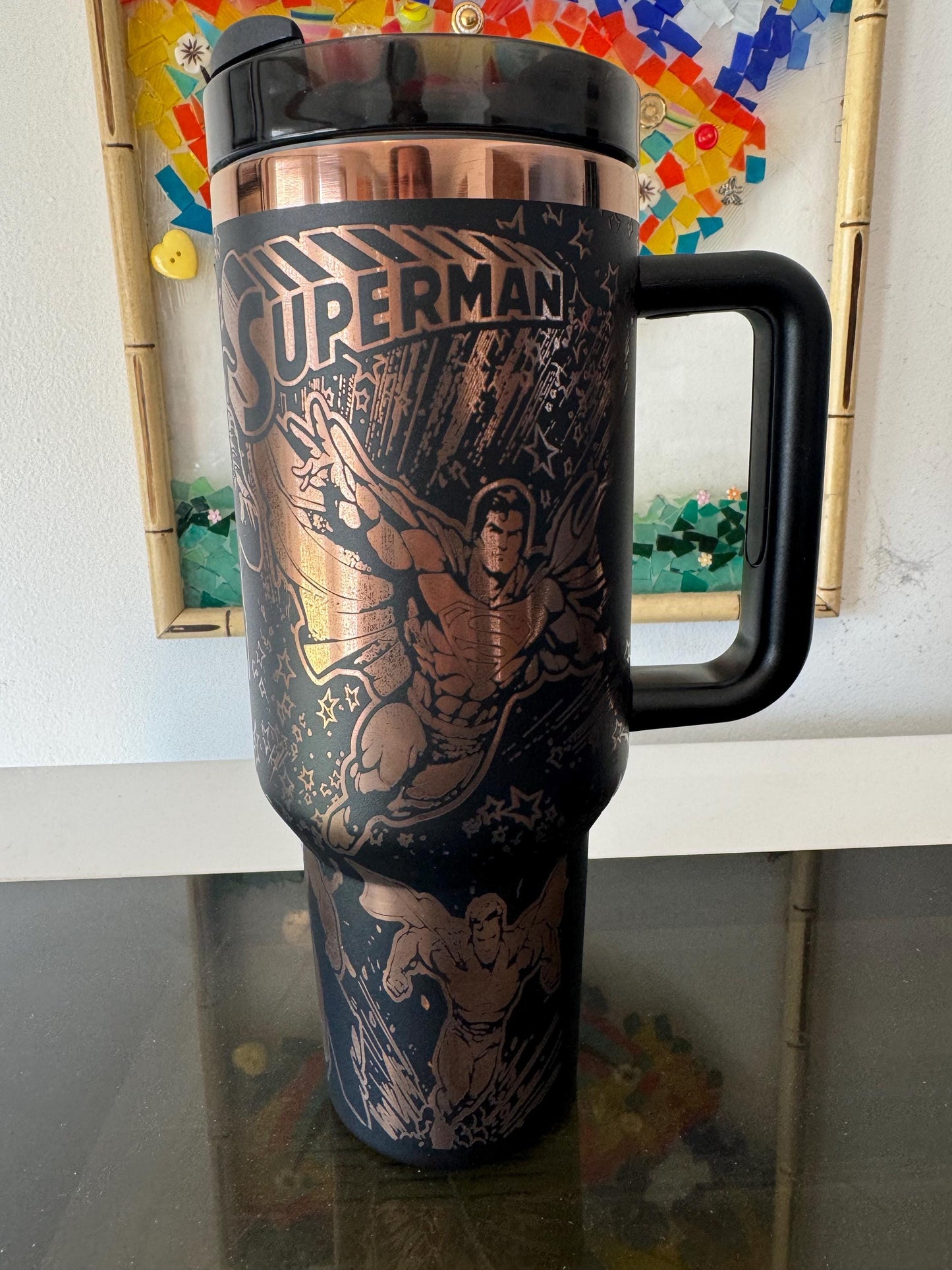 Super Hero 40 oz engraved tumbler~ Super Hero gift~ Insulated hot and cold 40 oz Tumbler ~Custom Engraved Tumbler~