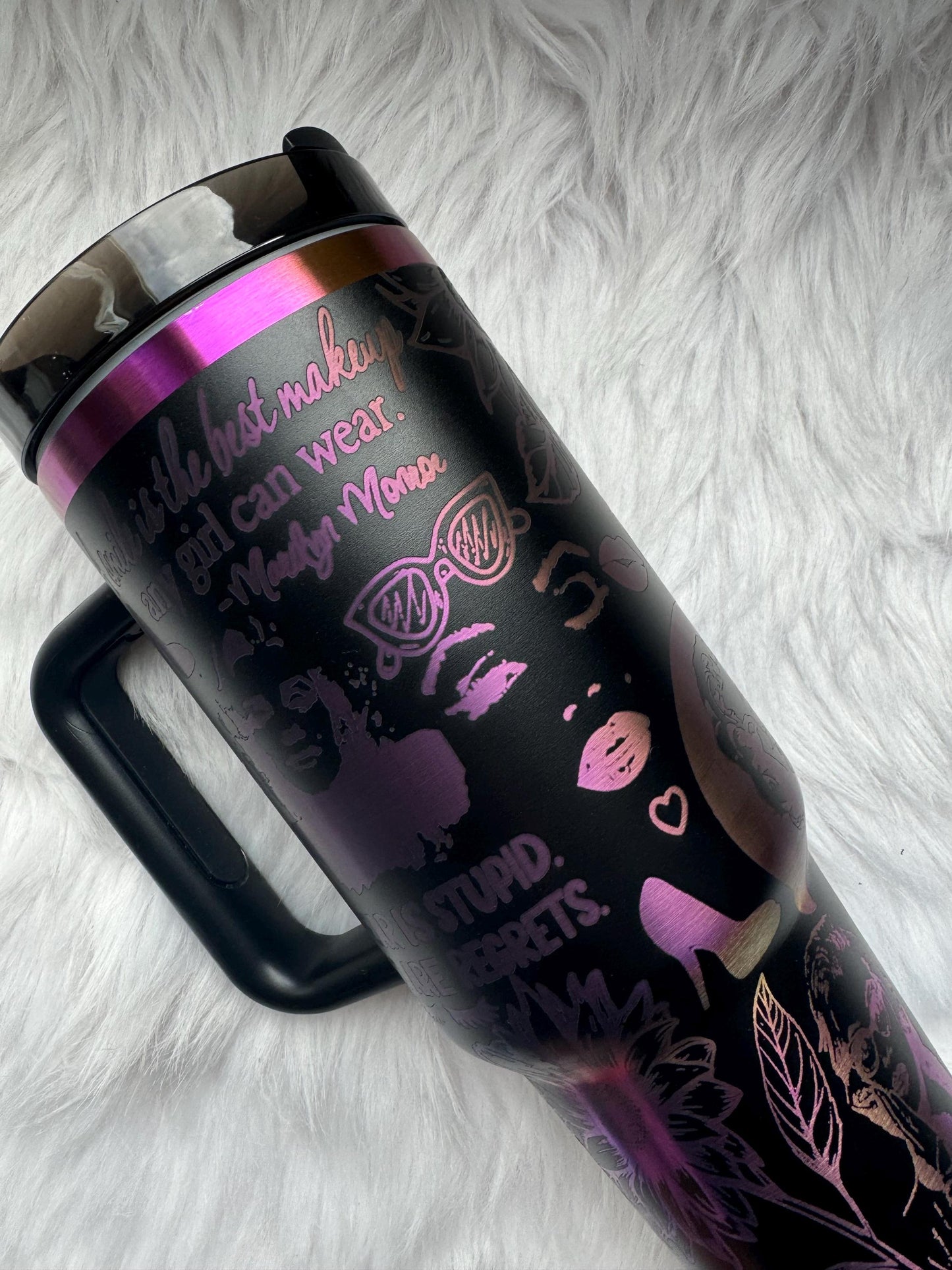 Marilyn M 40 oz engraved tumbler~ Marilyn M gift~ Insulated hot and cold 40 oz Tumbler ~Custom Engraved Tumbler~