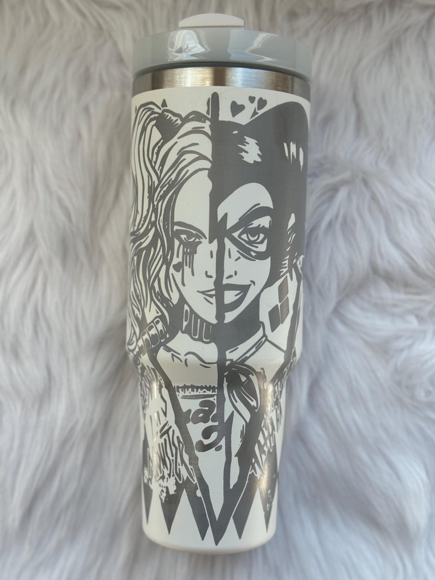 Movie Charachter 40 oz engraved tumbler~ Insulated hot and cold 40 oz Tumbler ~Custom Engraved Tumbler~