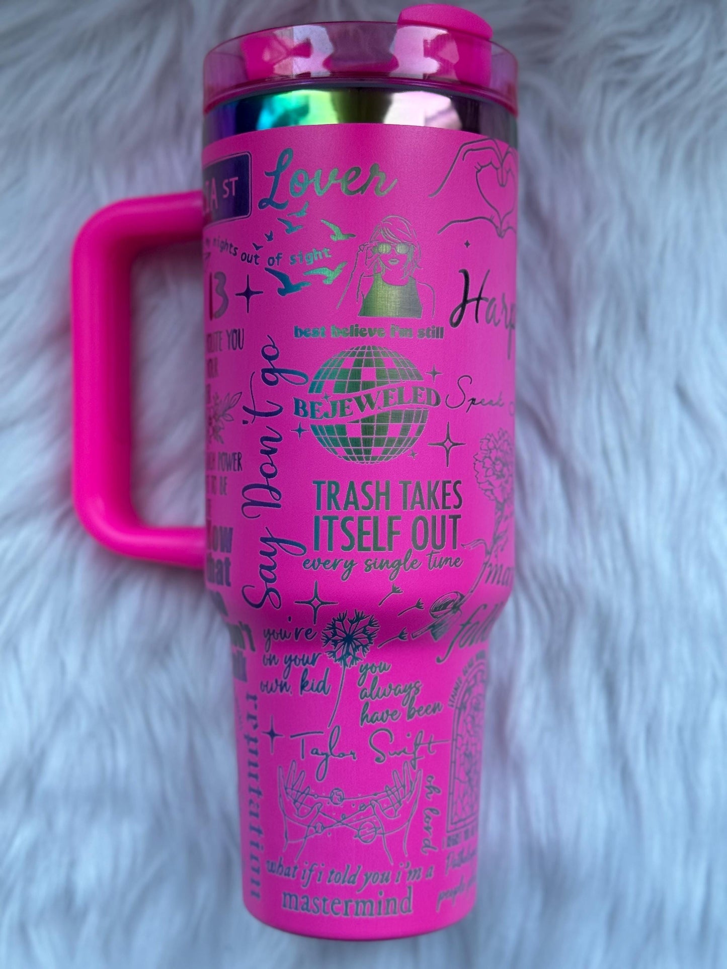 T S inspired 40 oz engraved tumbler~ Music lover gift~ Chroma tumbler dupe~ TS Swiftie Tumbler