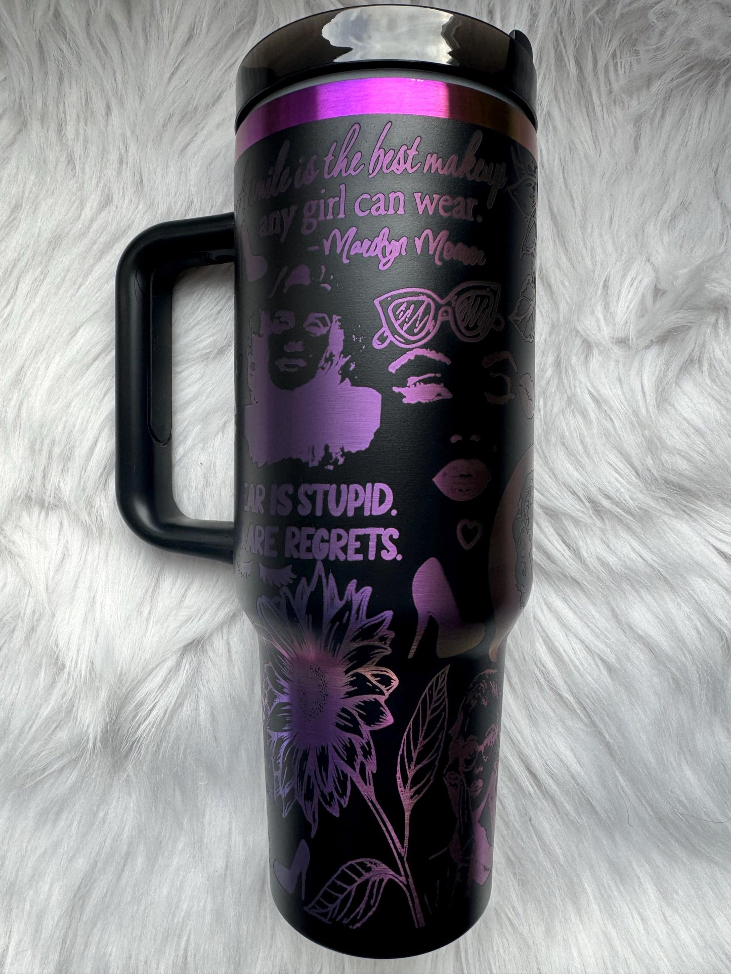 Marilyn M 40 oz engraved tumbler~ Marilyn M gift~ Insulated hot and cold 40 oz Tumbler ~Custom Engraved Tumbler~